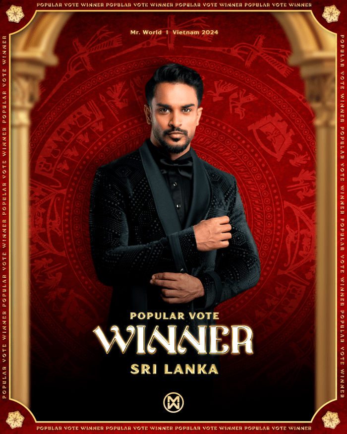 ‘MR WORLD 2024 PEOPLE’S CHOICE’ GOES TO SRI LANKA Mr World